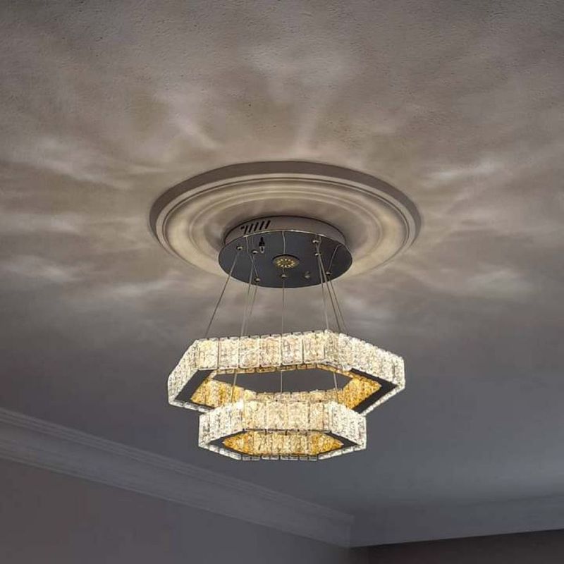 Çift katlı kristal LED avize montajı – Mersin Akdeniz Ferhat Elektrik