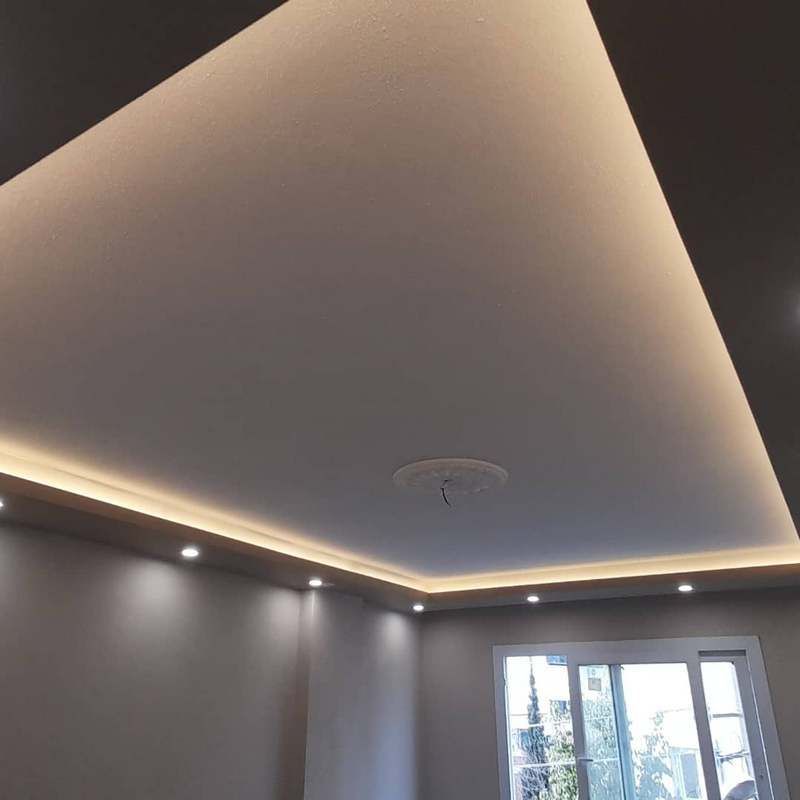 Salon asma tavanında gizli LED şerit ve spot aydınlatma – Mersin Akdeniz Ferhat Elektrik